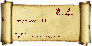 Marjanov Lili névjegykártya